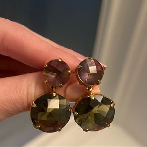 C. Wonder Olive and Purple Drop Gemstone Earrings